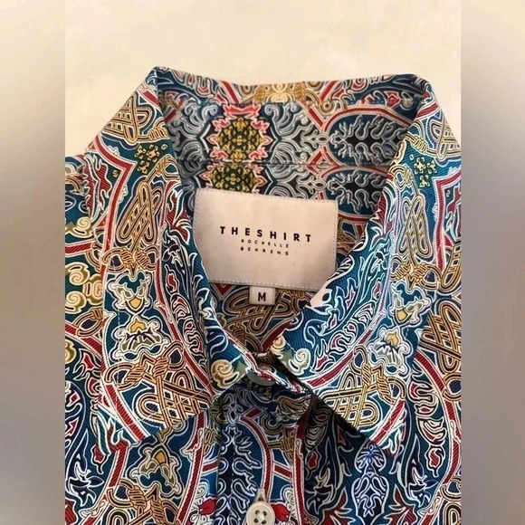The Shirt Rochelle Behrens Print Button Down Blouse Medium - Picture 2 of 5